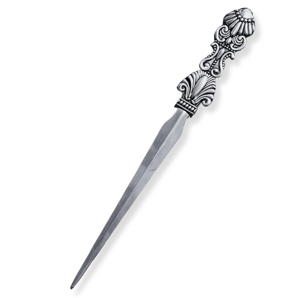 Evenchae Classic Embossed Letter Opener, Silver - Gift Box - 7.25 in - Picture 3 of 8